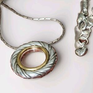 Brighton Inner Circle Reversible Necklace Two Tone & Crystal Elegant Chic Classy
